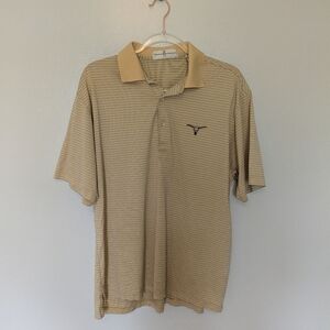 Fairway & Greene Bull's Bay Golf Polo Shirt Yellow Stripes Medium